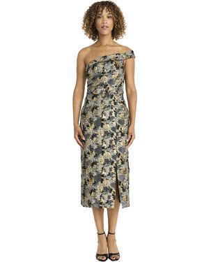 Maggy London One-shoulder Asymmetrical Midi Side Slit-elegant Cocktail Dress - Multicolor