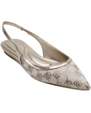 DKNY Millbury Slingback Pointed Toe Ballet Flat Pump - White