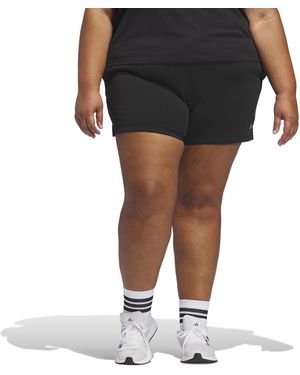 adidas Plus Size Essentials Small Logo Feelcozy Shorts - Black