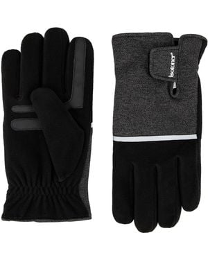 Isotoner Tech Stretch Glove With Velcro Closure - Black