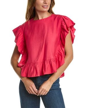 Trina Turk Siara Poncho Top - Red