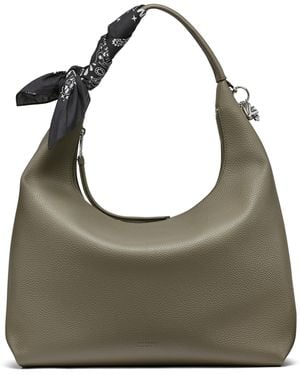 DKNY Imma Hobo Bag With Logo Keychain And Tie Scarf - Green