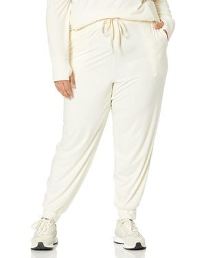 Amazon Essentials Pantalon de Jogging Stretch en Tissu Tech Brossé - Blanc