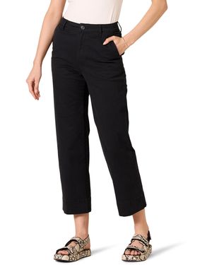 Amazon Essentials S High-rise Slim-fit Ankle-length Wide-leg Khaki Pant - Black