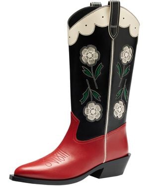 COACH Aria Tall Cowboy Boot Fashion - Red
