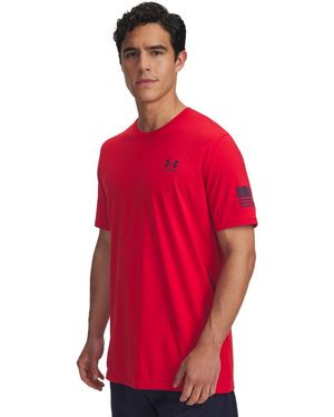 Under Armour Freedom Flag Short Sleeve T Shirt, - Red