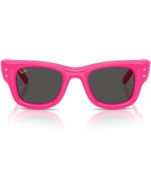 Ray-Ban Rb4940b Wayfarer Puffer Blacked Out Collection By A$ap Rocky Pink With Strass/dark Gray