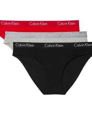 Calvin Klein Motive Cotton Multipack Bikini Panty - Red
