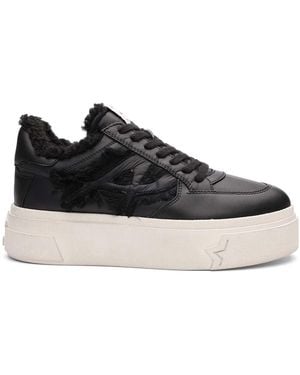 Ash Sailor Faux Fur Lined Platform Sneaker-stylish High-top Shoes With Chunky Sole And Soft Interior - Black