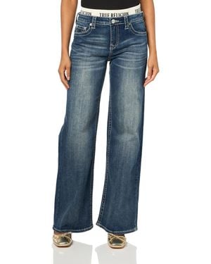 True Religion Elastic Brief Bobbi Baggy Jean - Blue