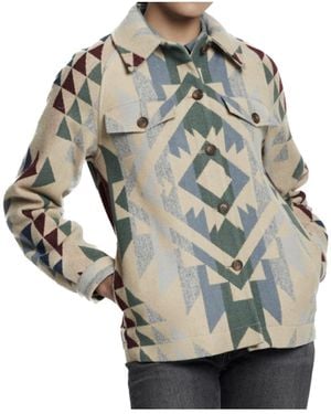 Pendleton Leanne Jacquard Wool Coat - Gray