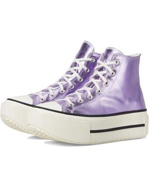 Converse Chuck Taylor All Star Lift Double Stack Metallic Sneaker - Purple