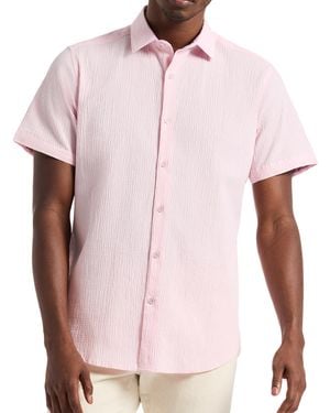Robert Graham S Piers Short Sleeve Button Down Woven Shirt - Pink