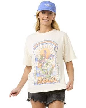 Rip Curl Oversized Heritage Fit Short Sleeve Crew T-shirt - White