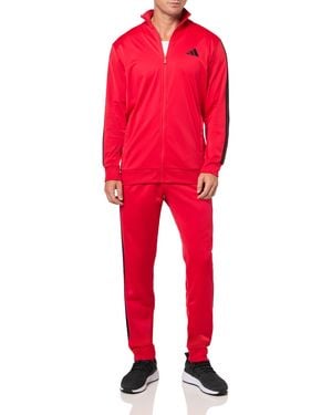 adidas S Basic 3-stripes Tricot Sportswear Tracksuit - Red