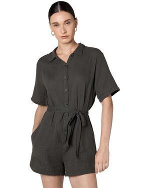 Velvet By Graham & Spencer Dane Cotton Gauze Romper - Black