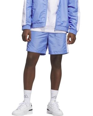 adidas Tall Size Pretty Tough Satin Shorts - Blue