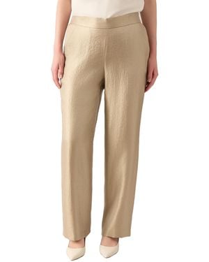 Kasper Shimmer Twill Flat Front Wide Leg Pant - Natural