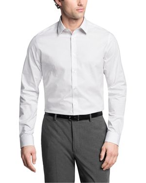 Calvin Klein Dress Shirt Non Iron Stretch Slim Fit Stripe - White