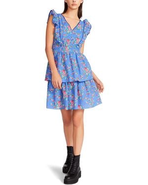 Betsey Johnson Bush Gardens Seersucker Mini Dress - Blue