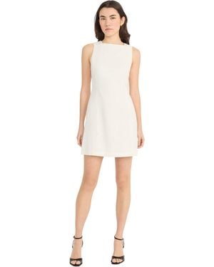 Donna Morgan Sleeveless Linen Rayon Mini Slim Sheath Design-wedding Guest And Cocktail Dress - White