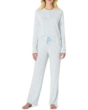 Amazon Essentials X Sofia Grainge Stretch Modal Long-sleeve And Full-length Bottom Pyjama Set - Blue