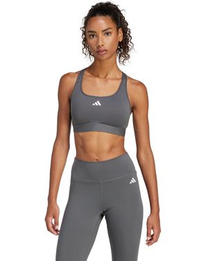 adidas Powerreact Training Medium Support Bra - Gray