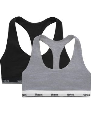 Hanes Originals Racerback Bralette Pack - Black