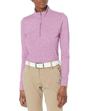Greg Norman Collection L/s Peached 1/4 Zip Mock - Purple
