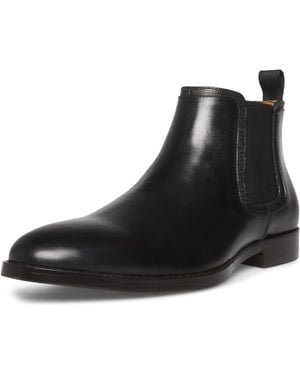 Steve Madden Duke Leather Pull On Chelsea Boots - Black