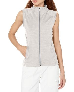 PUMA Golf W Cloudspun Heather Full Zip Vest - White