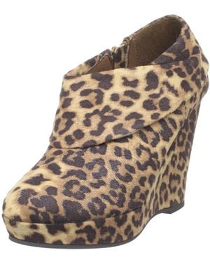 Madden Girl Elsiie Wedge Boot,brown Multi,6 M Us