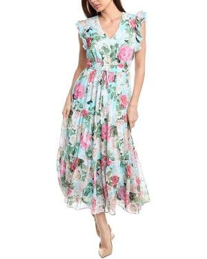 Anne Klein Drawstring Waist Maxi Dress - White