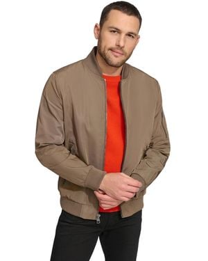 Calvin Klein Lightweight Water Resistant Flight Bomber Jacket - Red