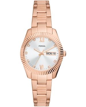 Fossil Scarlette Mini Quartz Stainless Steel Three-hand Watch - Pink