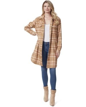 Jessica Simpson Romi Long Shirt-jacket With Button Front And 4 Pockets Standard - Multicolor