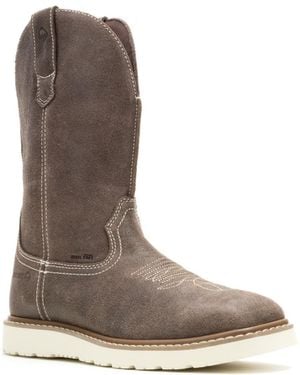 Wolverine S Bronc Wedge Pull-on Steel-toe Work Wellington Iron 14 Medium - Brown