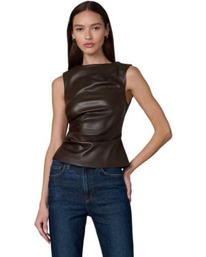Joe's Jeans The Meg Vegan Leather Sleeveless Top - Blue