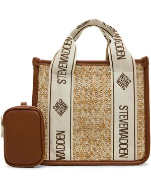 Steve Madden Bwebber Small Straw Satchel - Brown