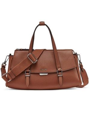 Calvin Klein Irene Organizational Satchel - Brown
