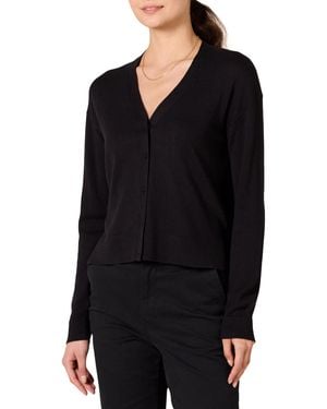 Amazon Essentials Maglione Cardigan Squadrato Corto Leggero con Scollo a V Donna - Nero