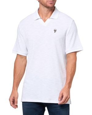 Karl Lagerfeld Paris Collared Short Sleeve Polo - White