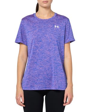 Under Armour S Tech Twist Short Sleeve Crew, - Purple