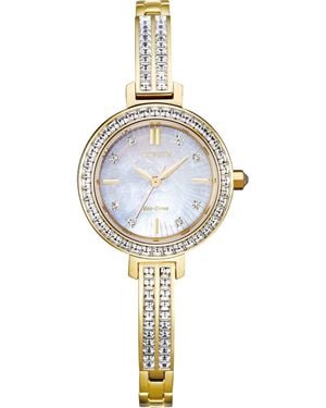 Citizen Ladies Eco-drive Crystal Eco Watch - Metallic