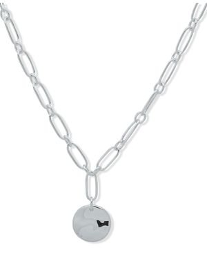 Nine West 17" Wavy Textured Pendant Necklace Silver Tone - Metallic