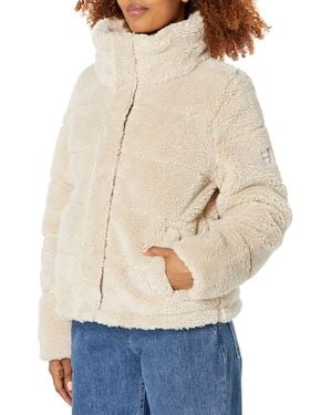 Calvin Klein Faux Sherpa Teddy Coat - Natural