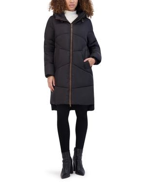 Andrew Marc Baisley Water Resistant High Low Relaxed Puffer - Black