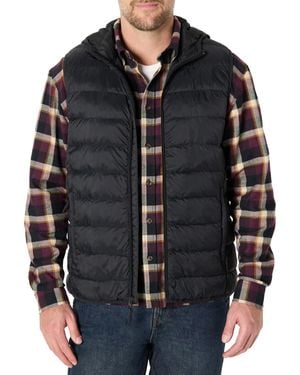 Amazon Essentials Lightweight Water-resistant Hooded Puffer Vest - Black