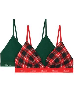 Hanes Originals Triangle Bralette Pack - Green