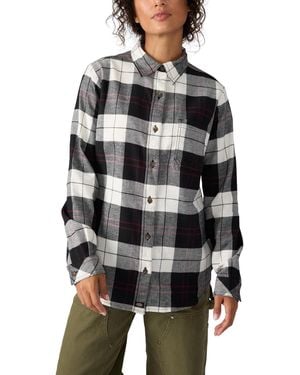 Dickies Plaid Flannel Long Sleeve Shirt Black/egret